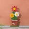Glitzhome® 30" Wooden Trio Flowers Welcome Porch Décor